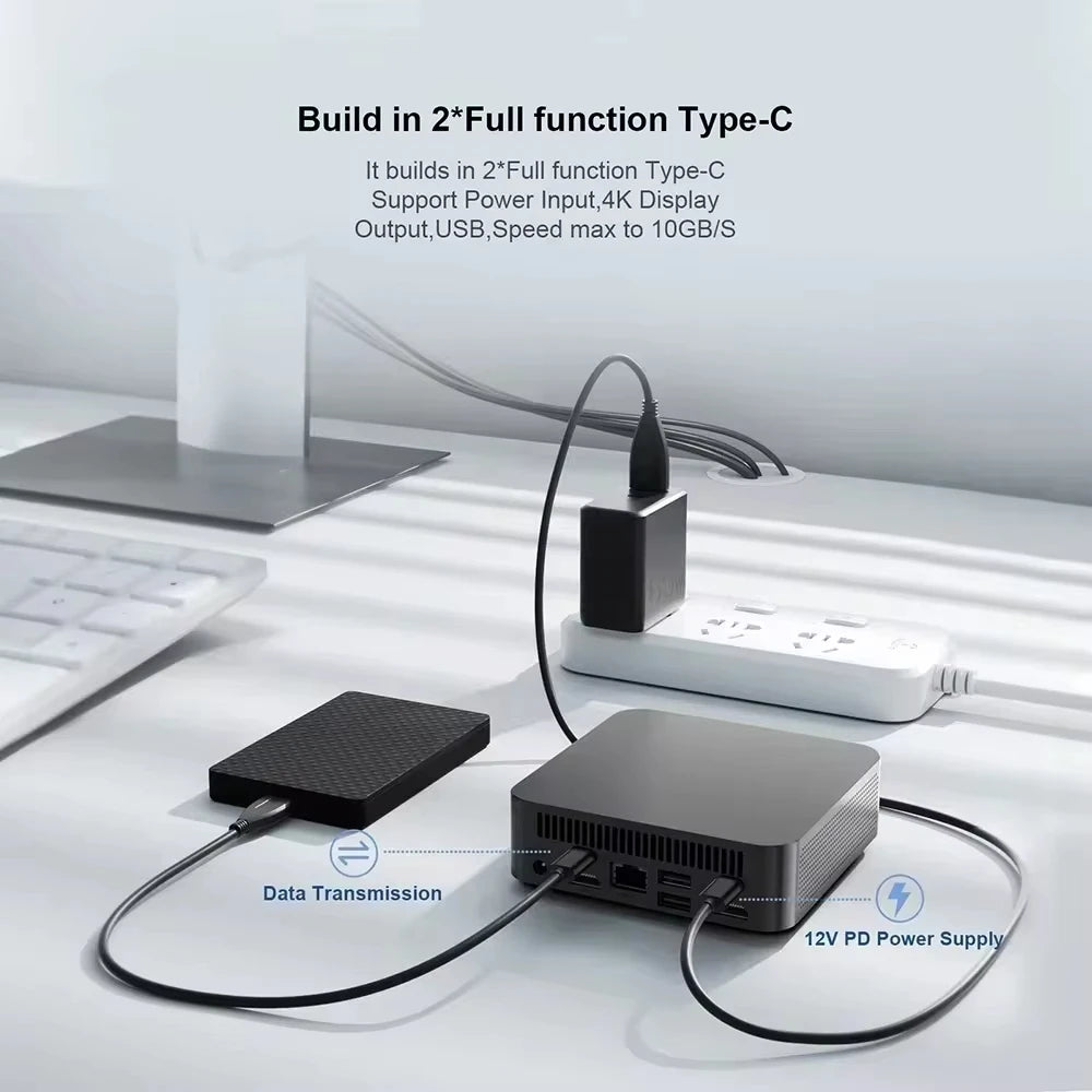 Gaming Mini PC Windows 11 Pro Intel Core i9 8950HK 16GB DDR4 1TB SSD WiFi6 M.2 UHD Graphics 1000Mbps Portable Mini PC Desktop