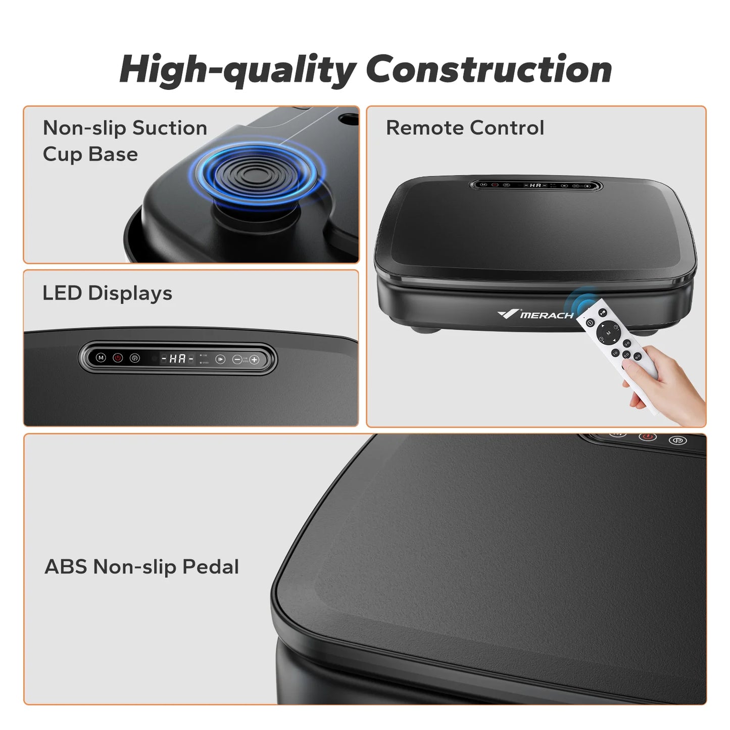 MERACH Vibration Plate Exercise Machine Vibration Plate for Lymphatic Drainage Relieve Pain Help Sleep Fat Burning & Weight Loss
