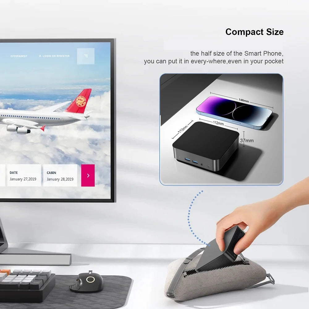 Gaming Mini PC Windows 11 Pro Intel Core i9 8950HK 16GB DDR4 1TB SSD WiFi6 M.2 UHD Graphics 1000Mbps Portable Mini PC Desktop