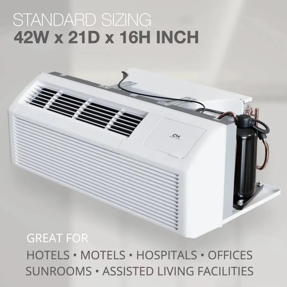 15,000 BTU PTAC Packaged Terminal A/C with Heat Pump (R32 Refrigerant) and 3.5 kW Electric Heater Including Wirele