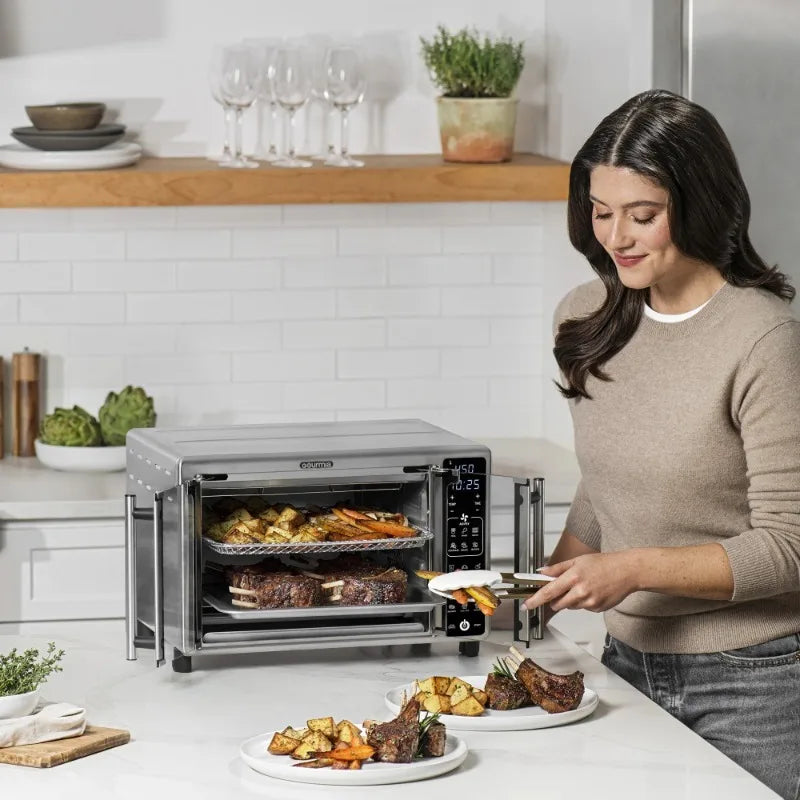 Gourmia 1700W Digital Oven Air Fryer, Multi-Mode One-Touch Preset, 24L, Stainless Steel, 6 Slices