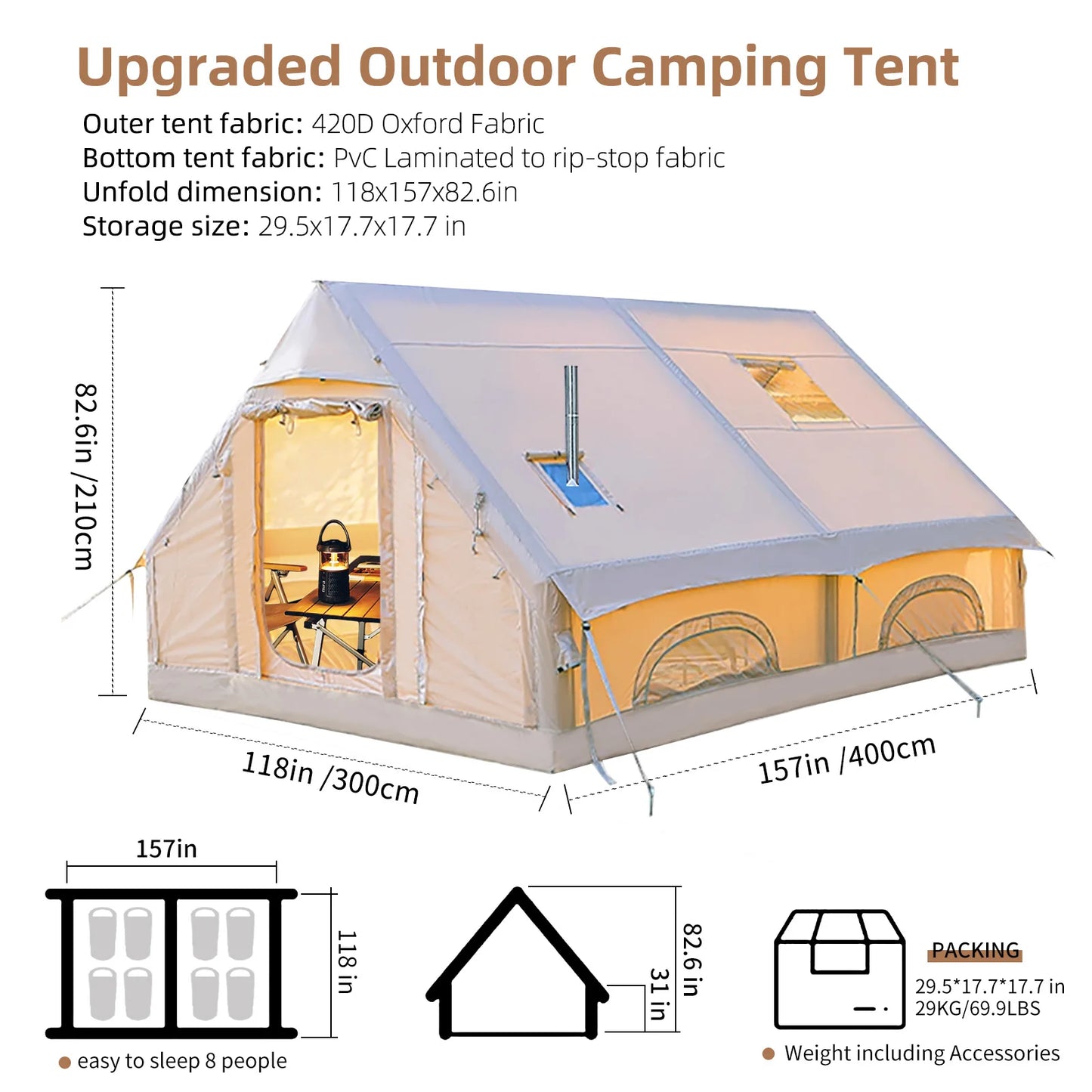 129 Square Feets Inflatable Tent Canopy ,Large inflatable tent house for Inflatable Furniture Toy,Outdoor Inflatable Toy