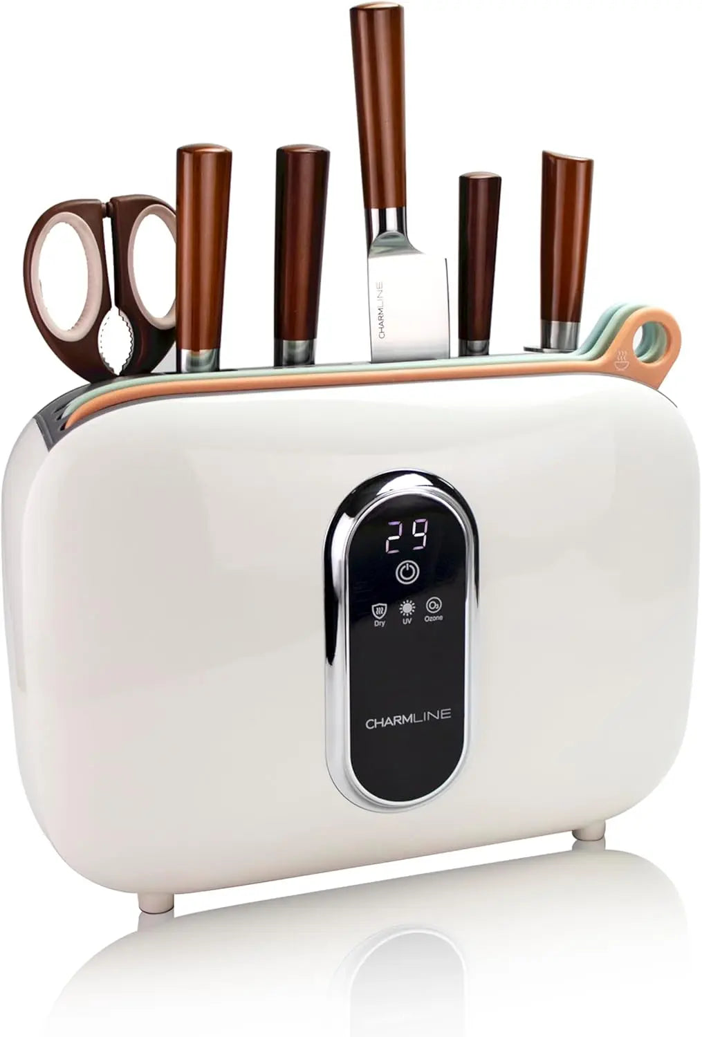 Smart Cutting Board and Knife Set with Holder, Double Cleaning and Drying Function, Space Saving Smart Home Gadgets