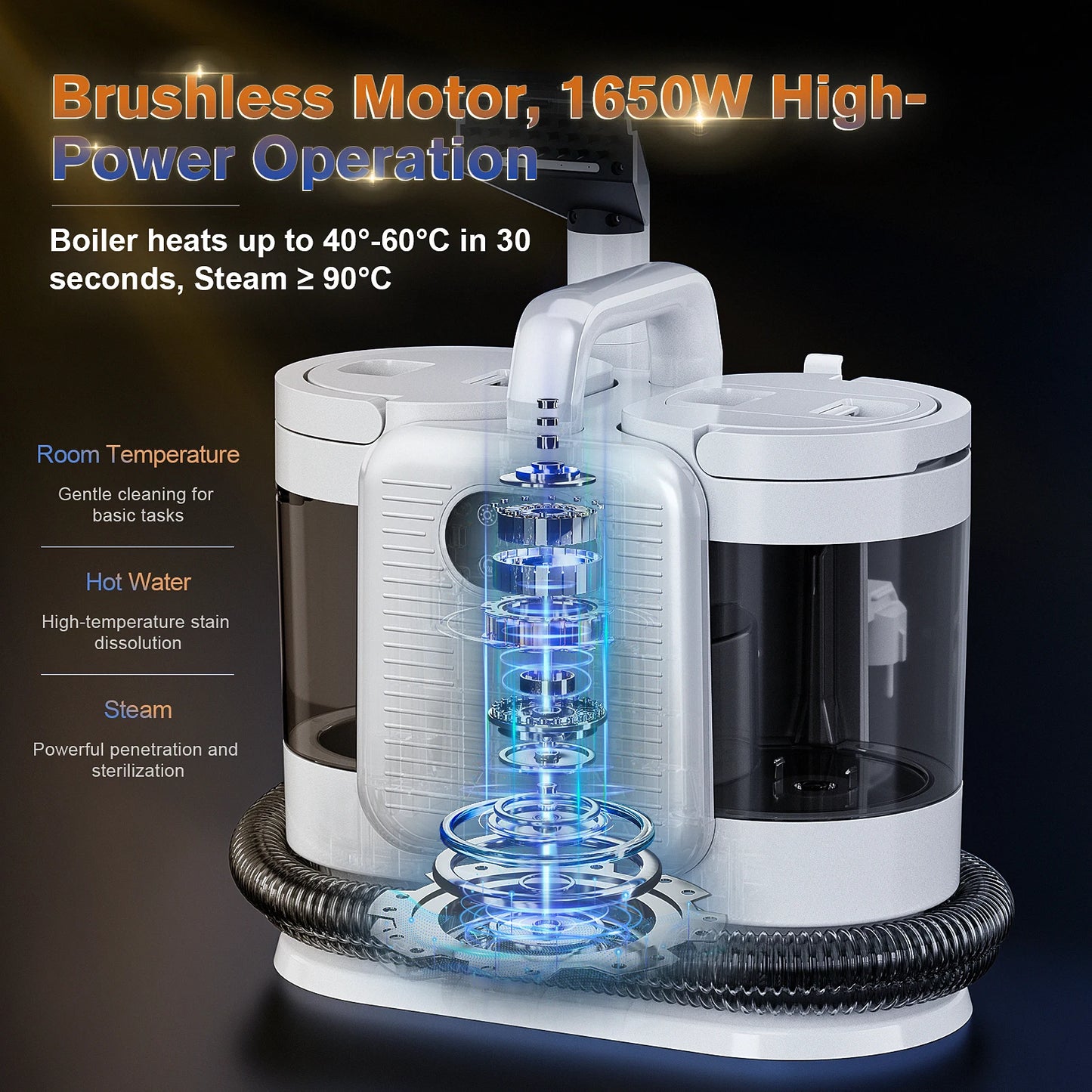 OMESER C988 Steam Spot Cleaner 15kpa 1650w Vacuum Cleaner Spray Suction Integrated Handheld Cleaning Carpet Cleaner Machine