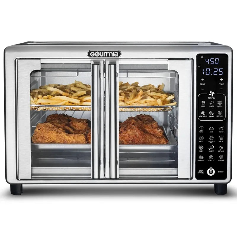 Gourmia 1700W Digital Oven Air Fryer, Multi-Mode One-Touch Preset, 24L, Stainless Steel, 6 Slices