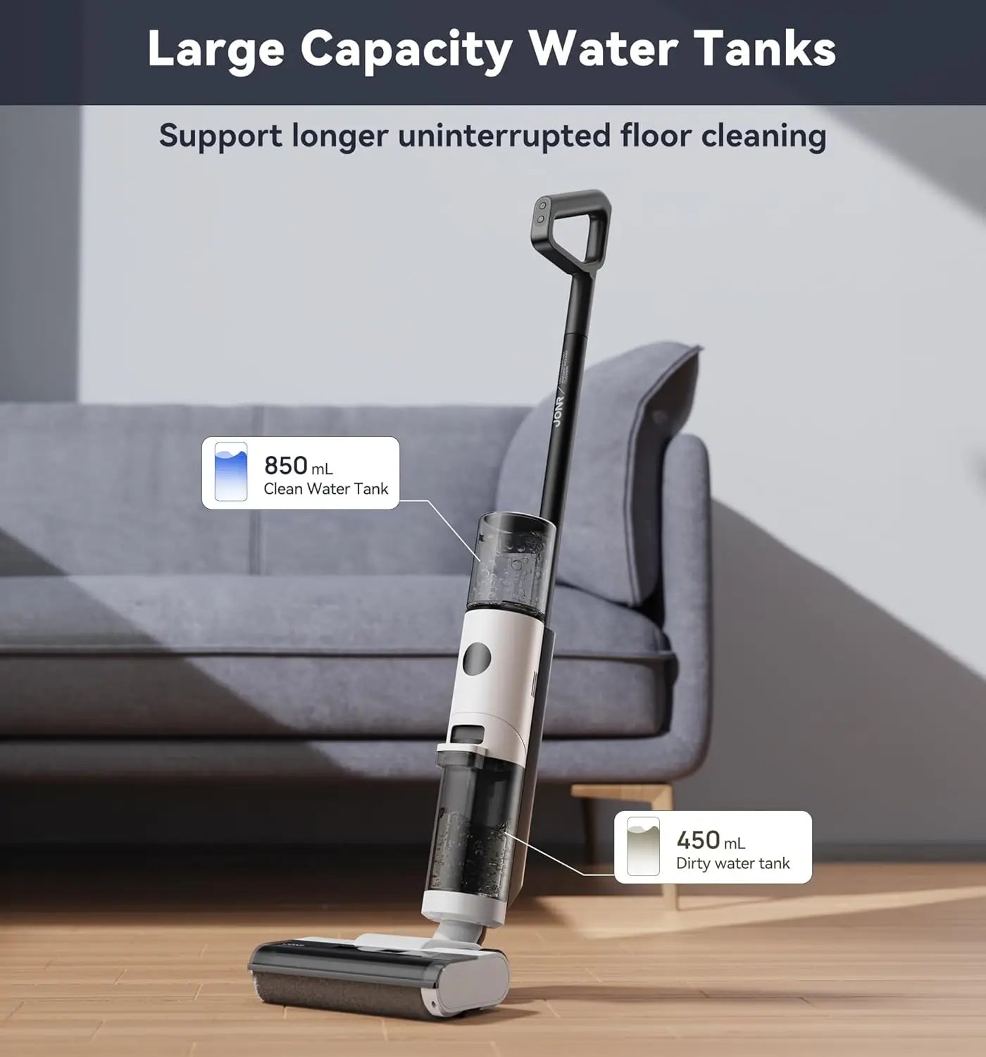 Wet Dry Vacuum Cleaner,Cordless Floor Cleaning Suitable for Combination of Hard Floor Vacuum Cleaner and Mop,one click