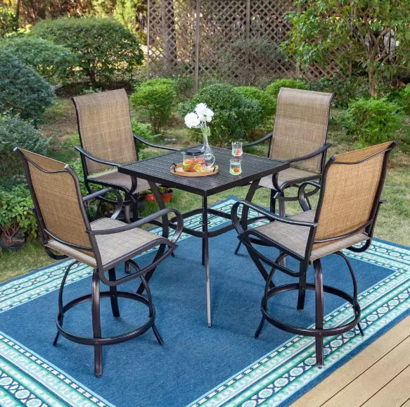 Outdoor Patio Dining Set,Perfect for having dinner or party with your closest family and friends plus yourself.