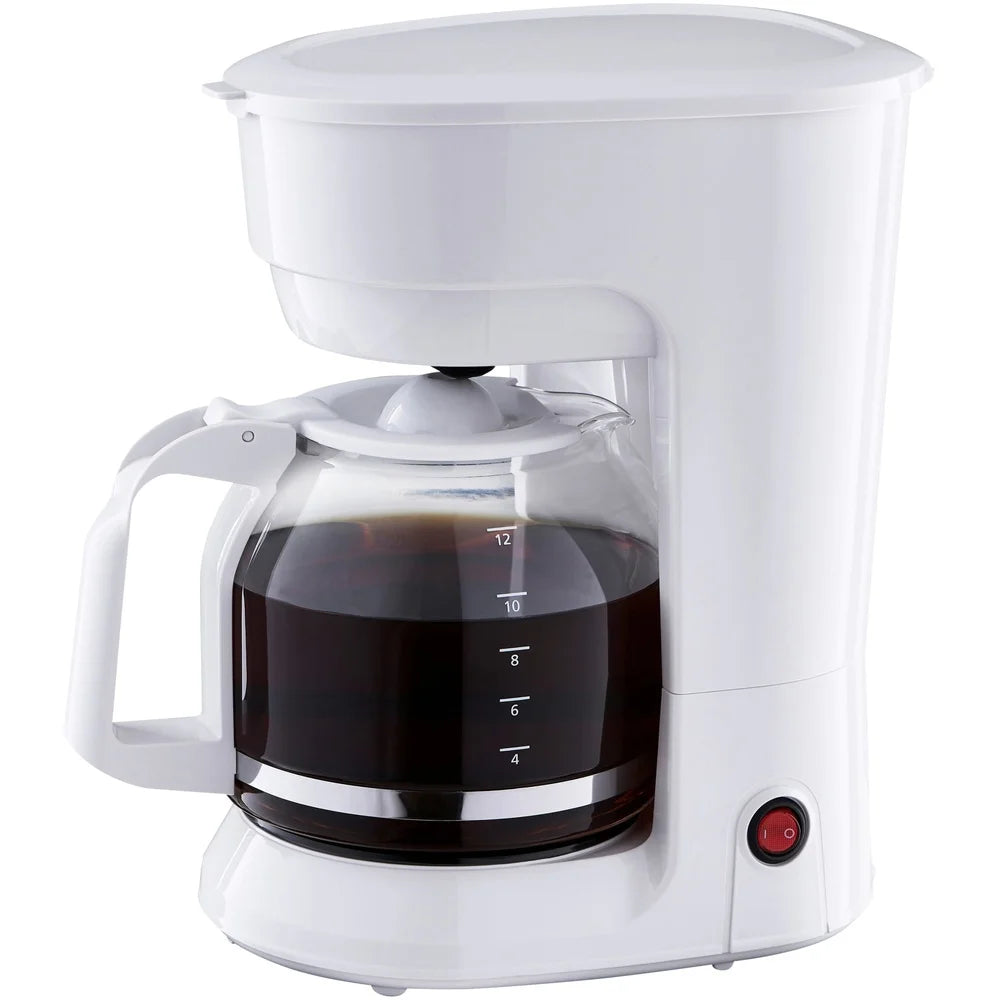 12 Cup Coffee Maker 1.8L Plastic Glass Auto Keep Warm Indicator Light Dishwasher Safe Ideal Home Kitchen Use