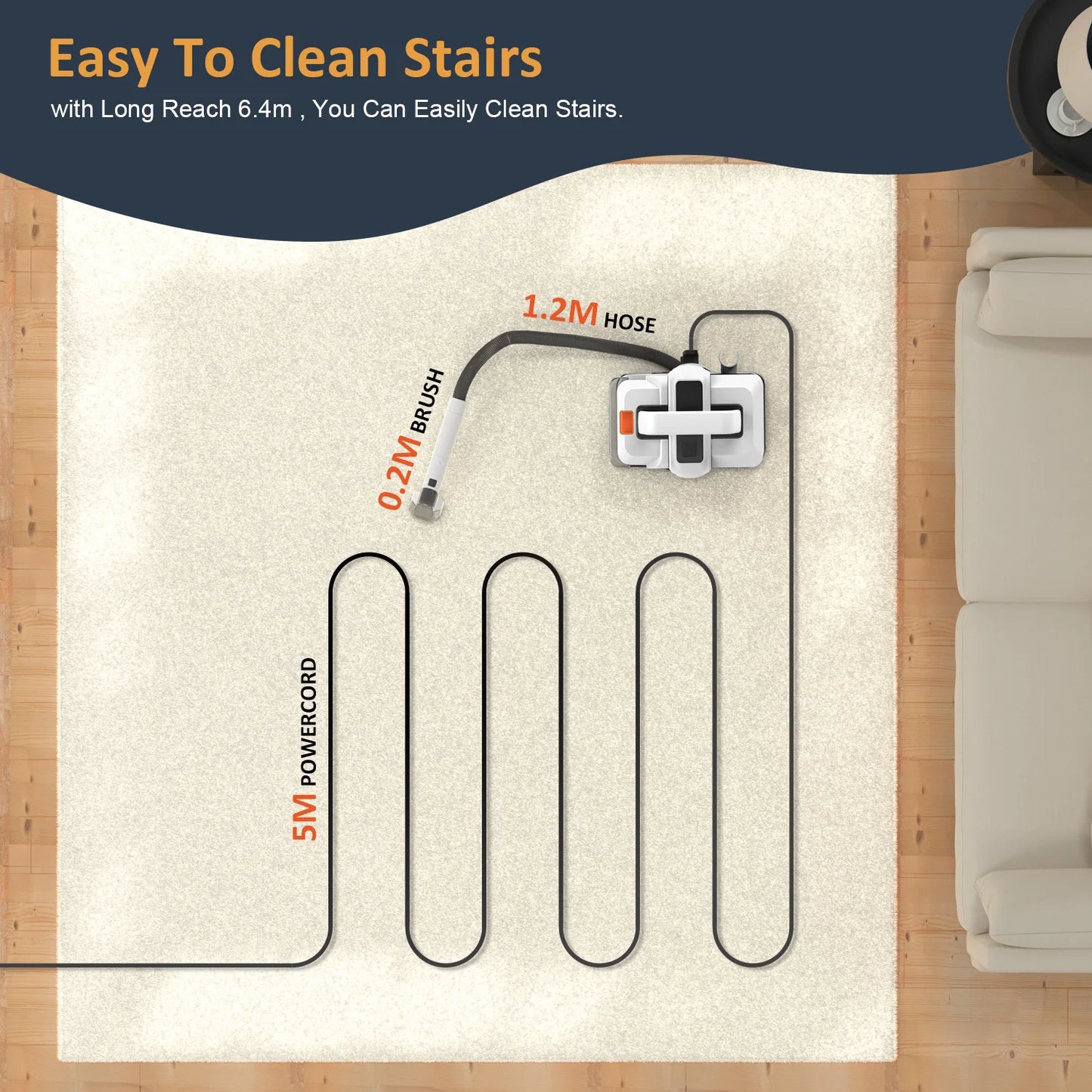 OMESER Spot Cleaner Vacuum Cleaner Handheld Carpet Cleaner 15Kpa 450W/750W Spray Suction Integrated Machine Clean Machine