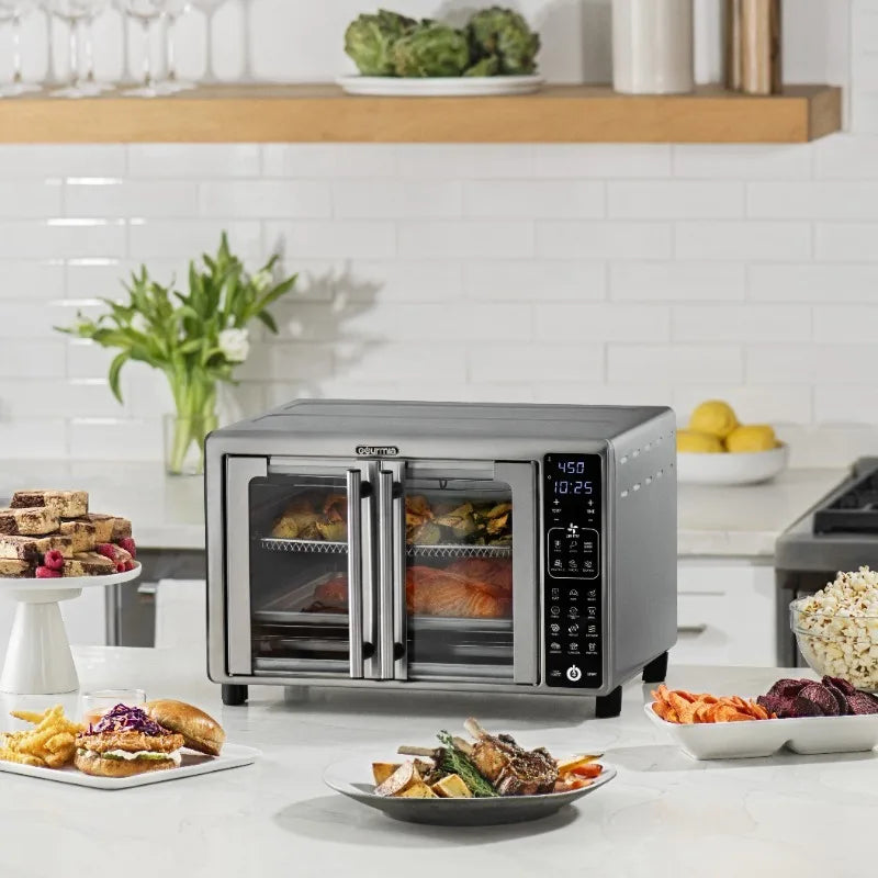 Gourmia 1700W Digital Oven Air Fryer, Multi-Mode One-Touch Preset, 24L, Stainless Steel, 6 Slices