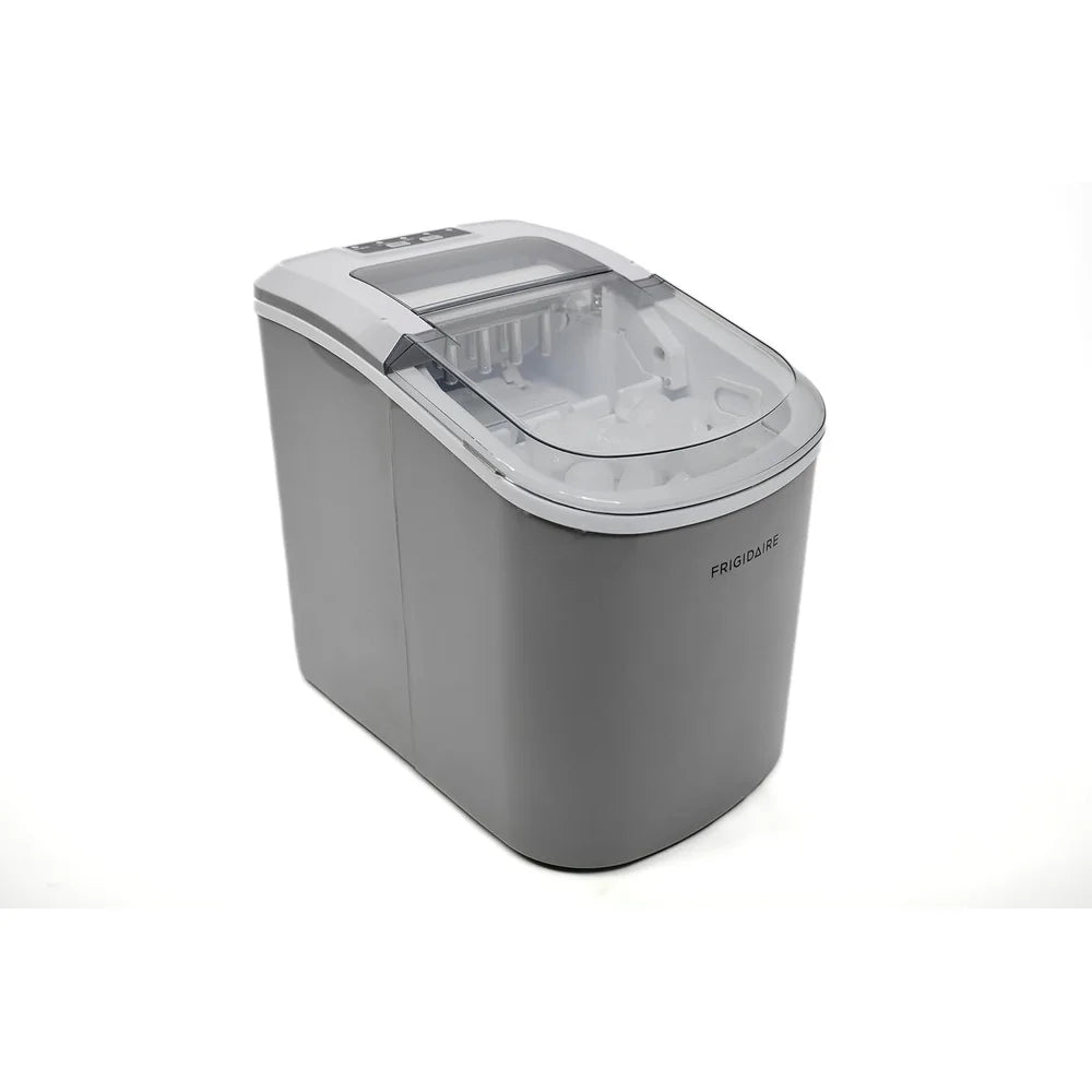 Compact Ice Maker 26 lbs Countertop Machine 1000W Instant Bullet Ice Production Kitchen Appliance EFIC118-SILVER-KL