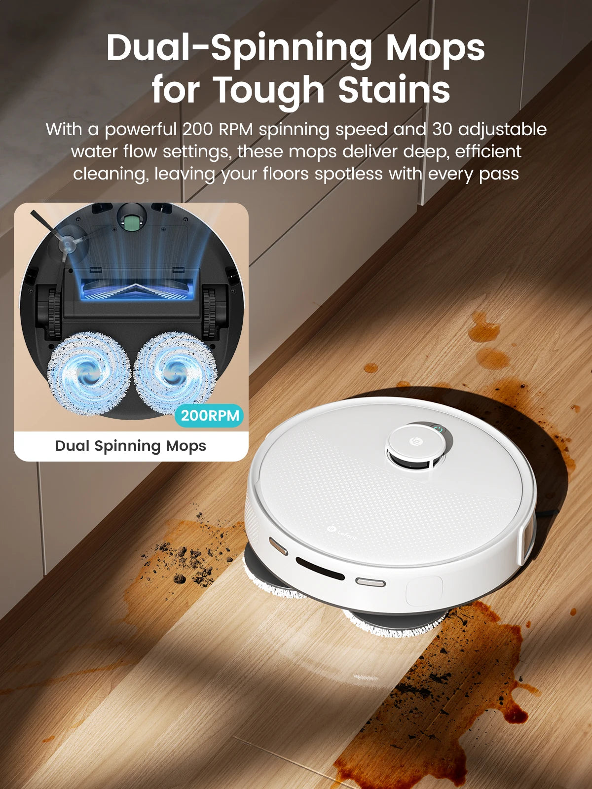 LEFANT M3 Robot Vacuum Cleaner, All-in-one Base Station, Suction 12,000 Pa,DToF Navigation, PSD Obstacle Avoidance Technology