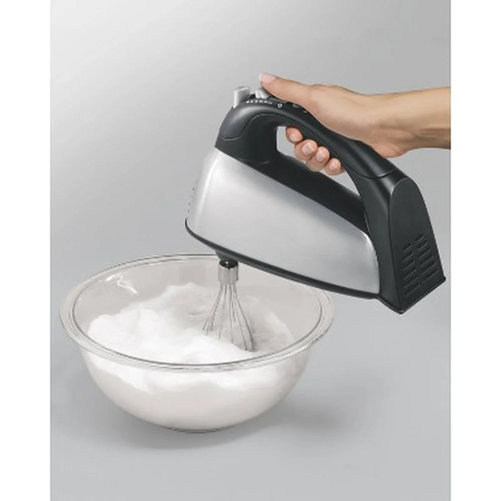 6-Speed Hand Mixer Stand Mixer 290W Dishwasher Safe 4QT Stainless Steel Bowl 5 Attachments Shift Stir Lever Kitchen Appliance