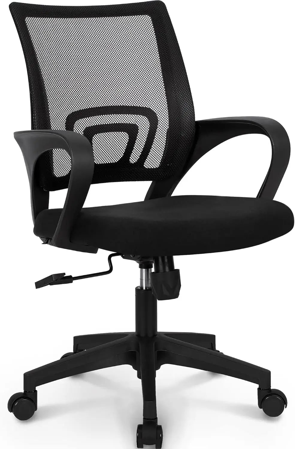 Office Desk Computer Chair Ergonomic Mesh Gaming Mid Back Seat with Comfy Lumbar Support Adjustable Height Swivel for Home Task