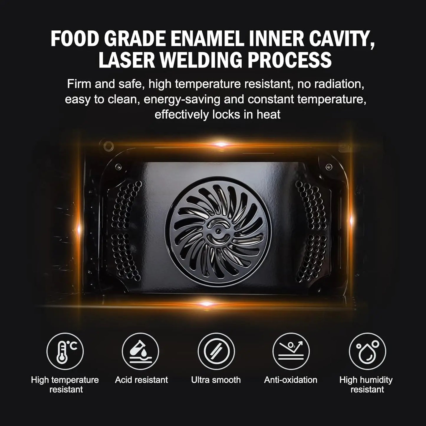 24" Single Wall Oven 2.5 Cu.ft Built-in Timer Convection Electric Wall Oven with 8 Baking Modes 3000W 240V 3D Surround Heating