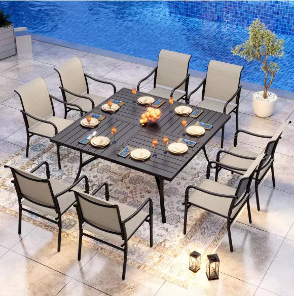 Outdoor Patio Dining Set,Perfect for having dinner or party with your closest family and friends plus yourself.