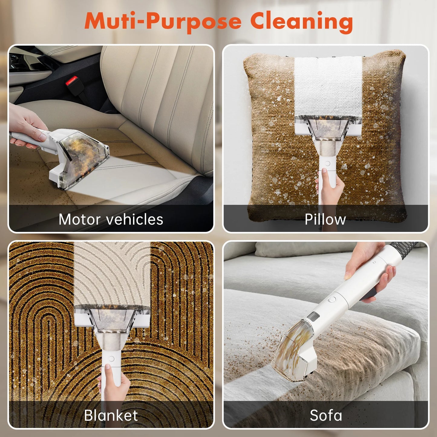 OMESER W07 Handheld Carpet Cleaner 600W 15Kpa Corded Spot Clean Machine Wet Fabric Carpet Sofa Cleaning Pet Portable Car