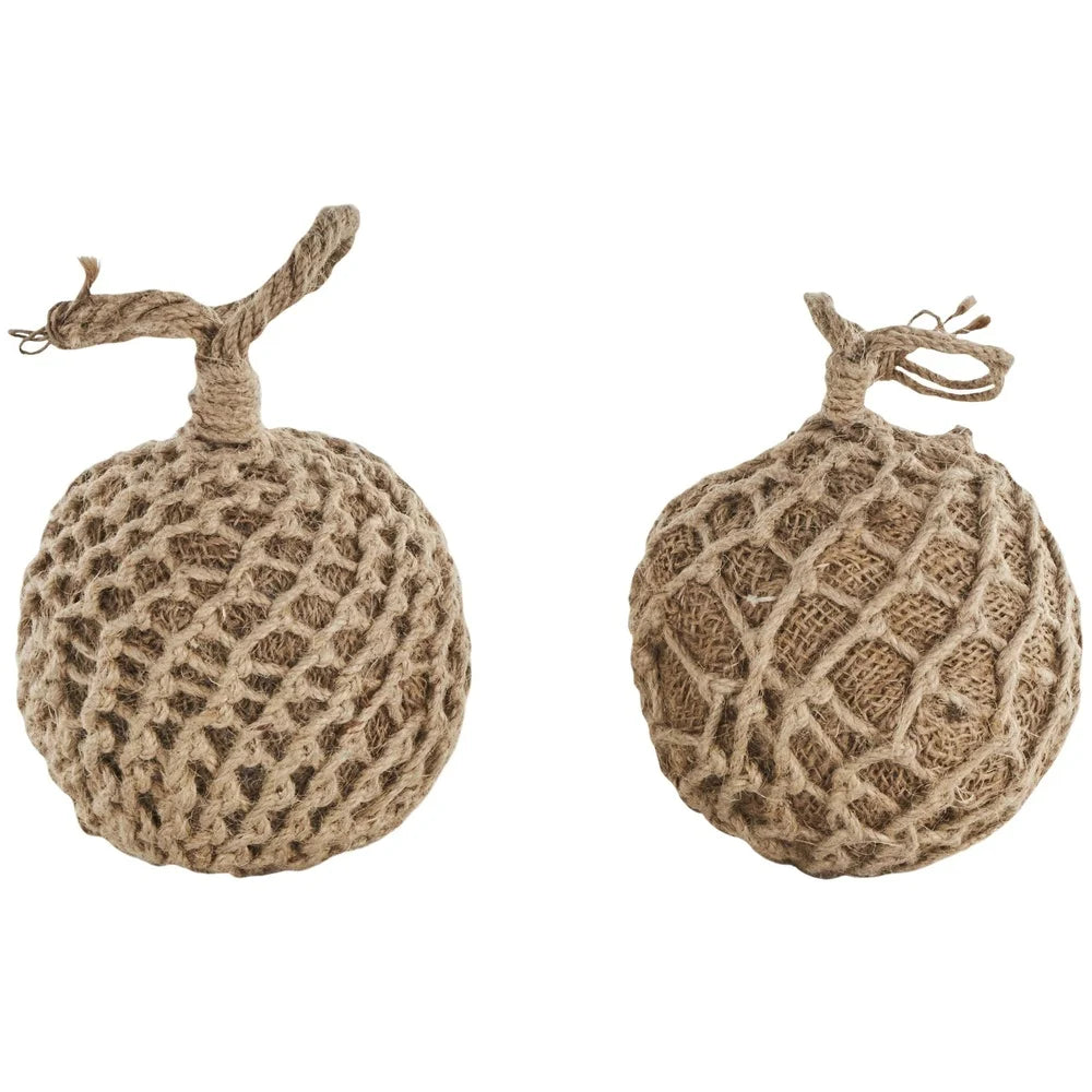 Handmade Brown Cement Knot Sculpture Set of 2 Decorative Statues Indoor Home Decor Rustic Farmhouse Style Art