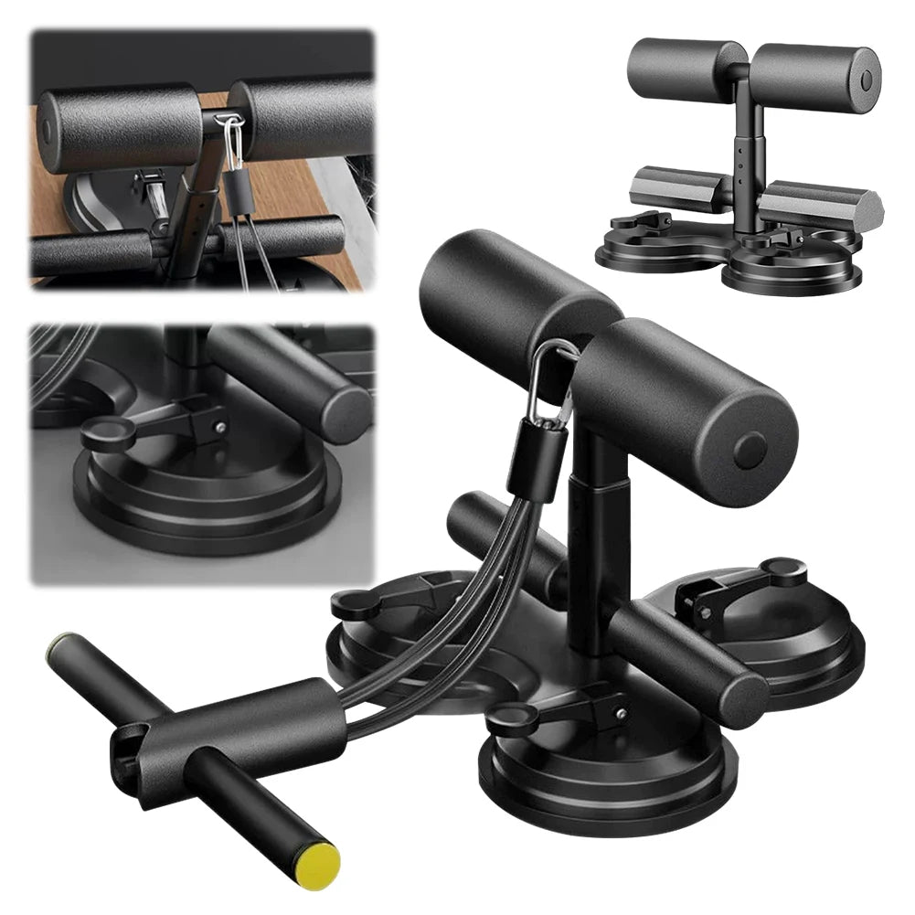 Sit Up Bar Foot Holder with 3 Suction Cup Sit Up Floor Holder Adjustable Height Sit Up Exercise Equipment for Home Office Gym
