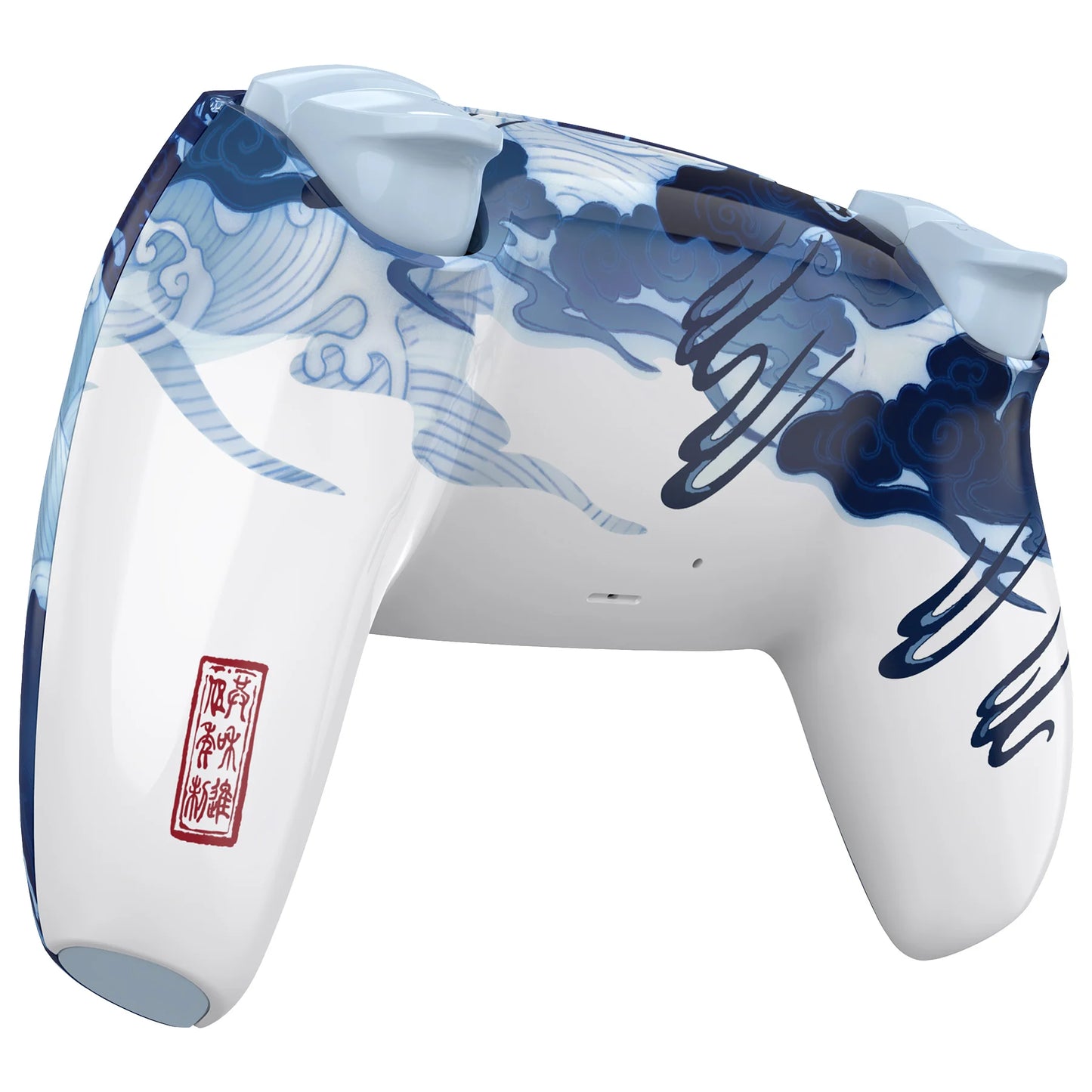 eXtremeRate Luna Redesigned Full Set Housing Shell Buttons Touchpad Cover for ps5 Controller BDM-030/040/050 - Porcelain Dragon