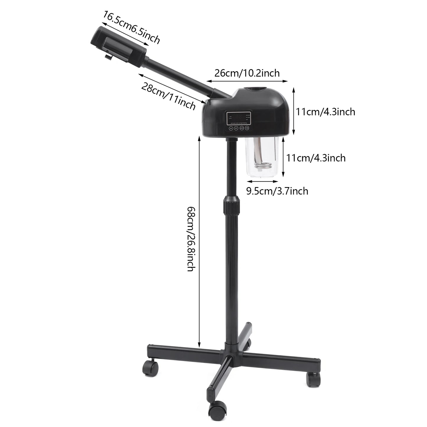 Facial Steamer for Esthetician Deep Cleaning Face Steamer for Facial with Hot Mist, Rolling Wheels & 360° Rotatable Spa