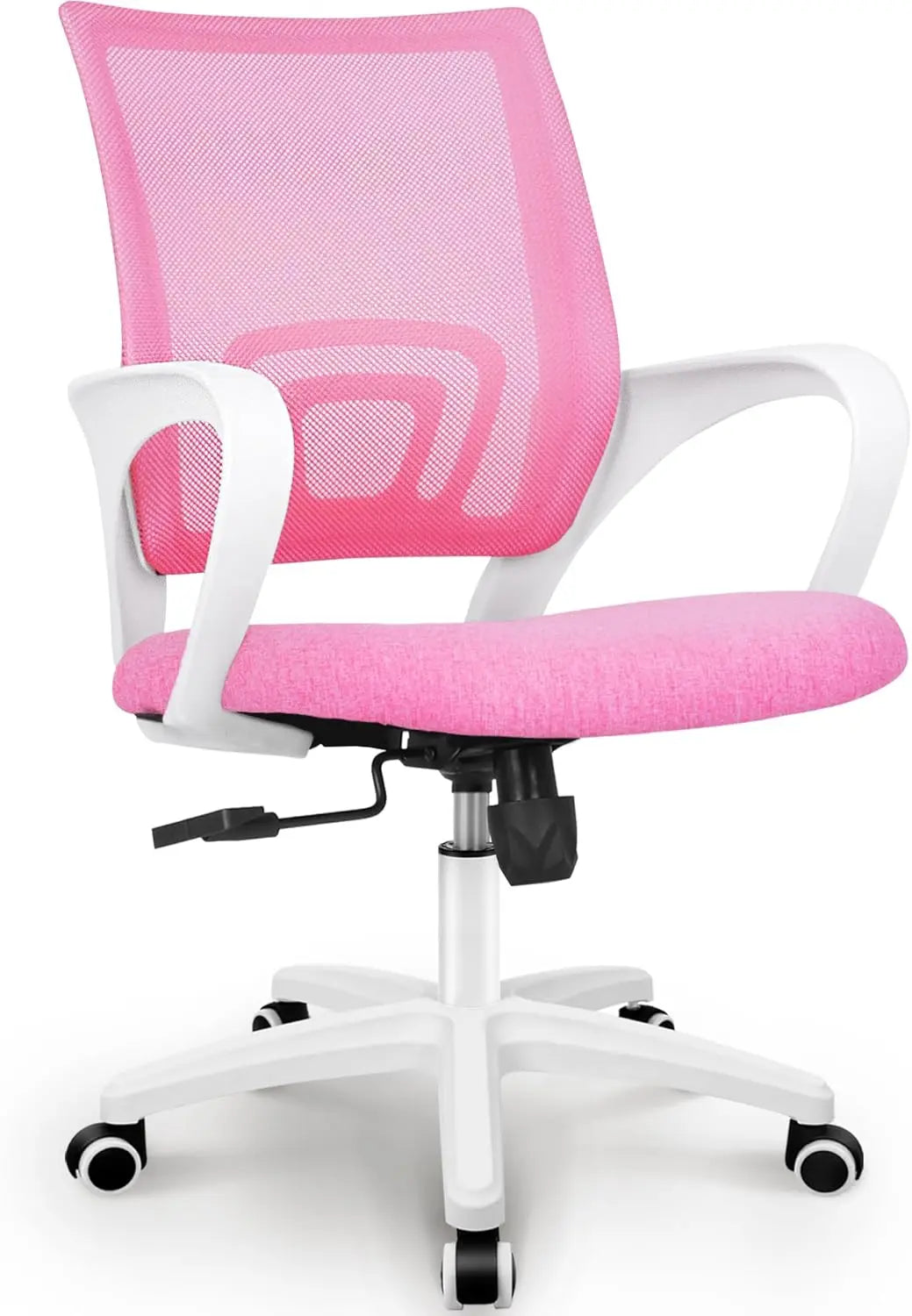 Office Desk Computer Chair Ergonomic Mesh Gaming Mid Back Seat with Comfy Lumbar Support Adjustable Height Swivel for Home Task