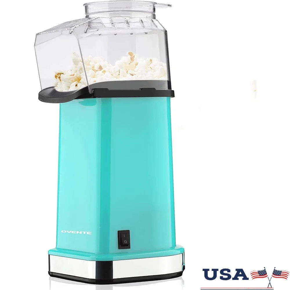 Hot Air Popcorn Maker 16-Cup Capacity Easy Clean Healthy Snack Turbine Design Detachable Measuring Cup Compact Kitchen Appliance