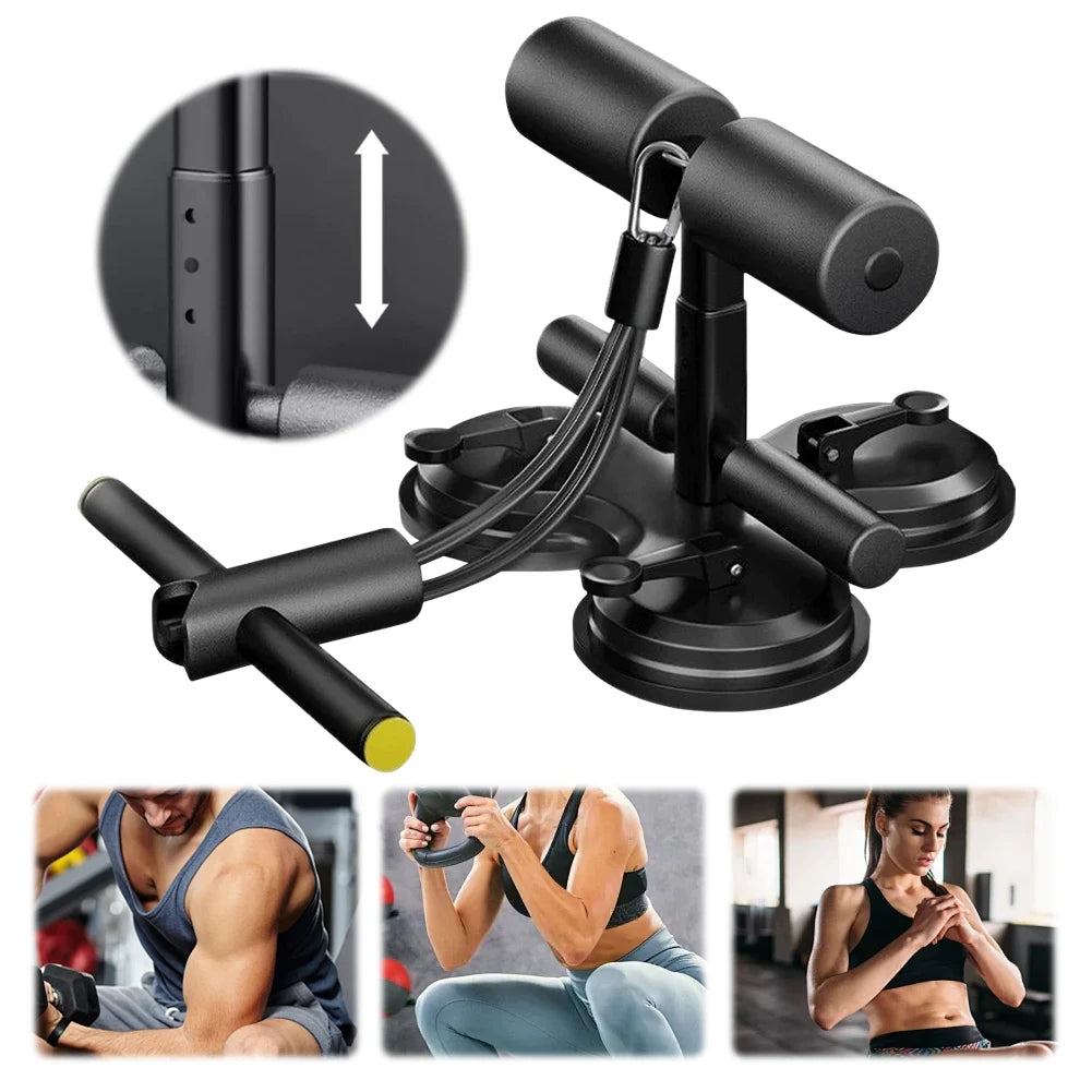 Sit Up Bar Foot Holder with 3 Suction Cup Sit Up Floor Holder Adjustable Height Sit Up Exercise Equipment for Home Office Gym