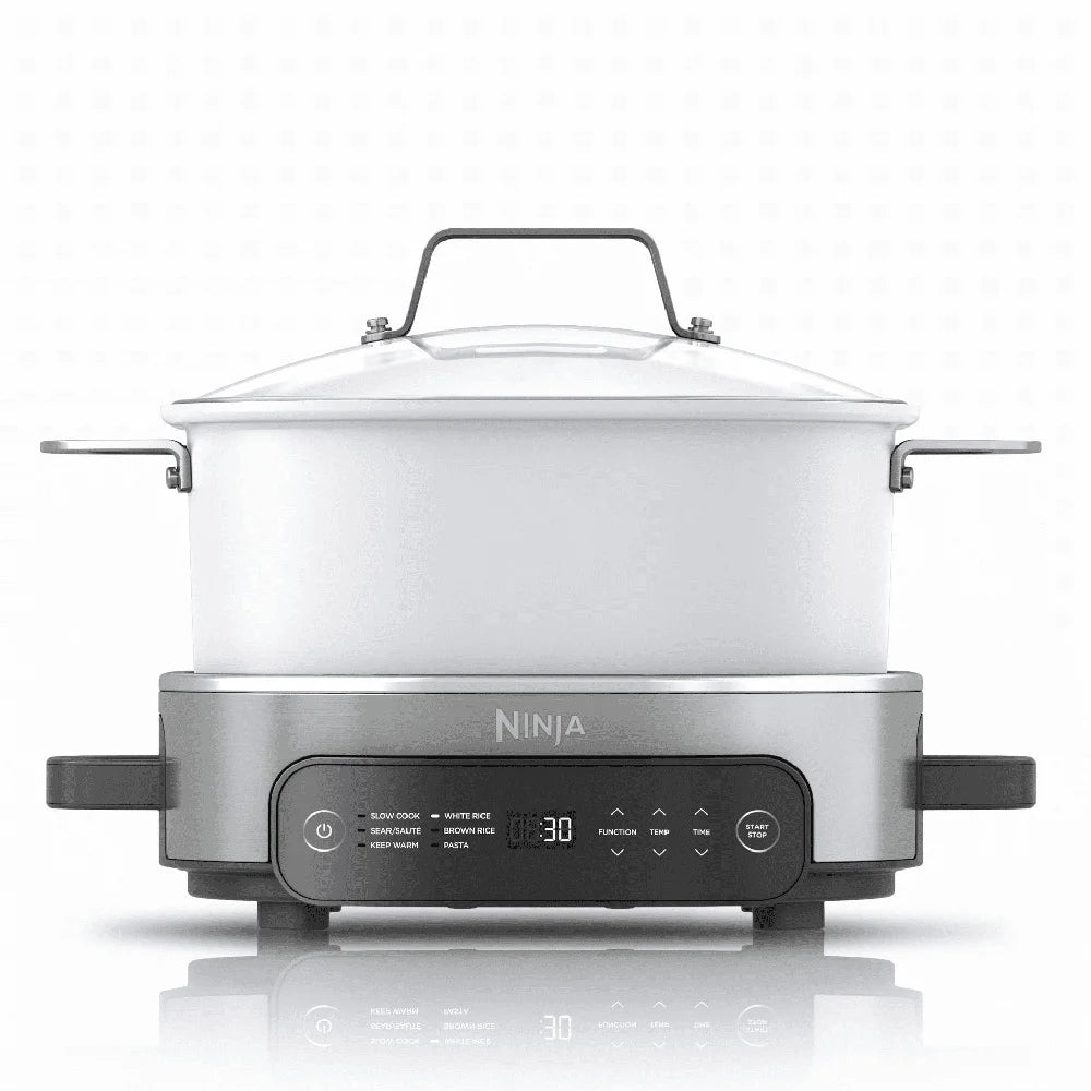 6.5 Qt Multi Cooker Slow Cooker 6 in 1 Kitchen Appliance Easy One Pot Cooking Family Size Capacity Compact Design