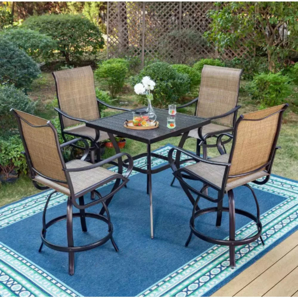 Outdoor Patio Dining Set,Perfect for having dinner or party with your closest family and friends plus yourself.