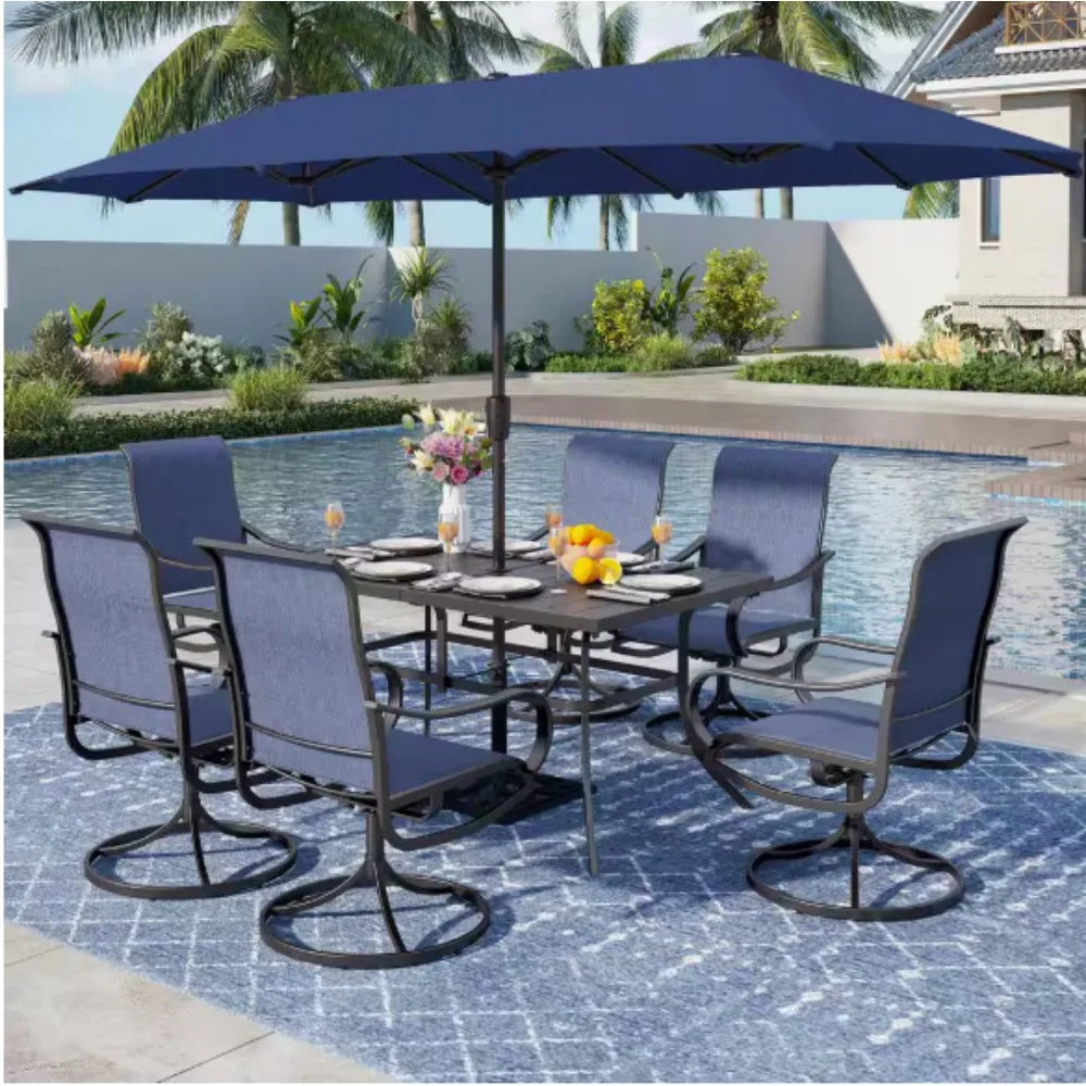 Outdoor Patio Dining Set,Perfect for having dinner or party with your closest family and friends plus yourself.