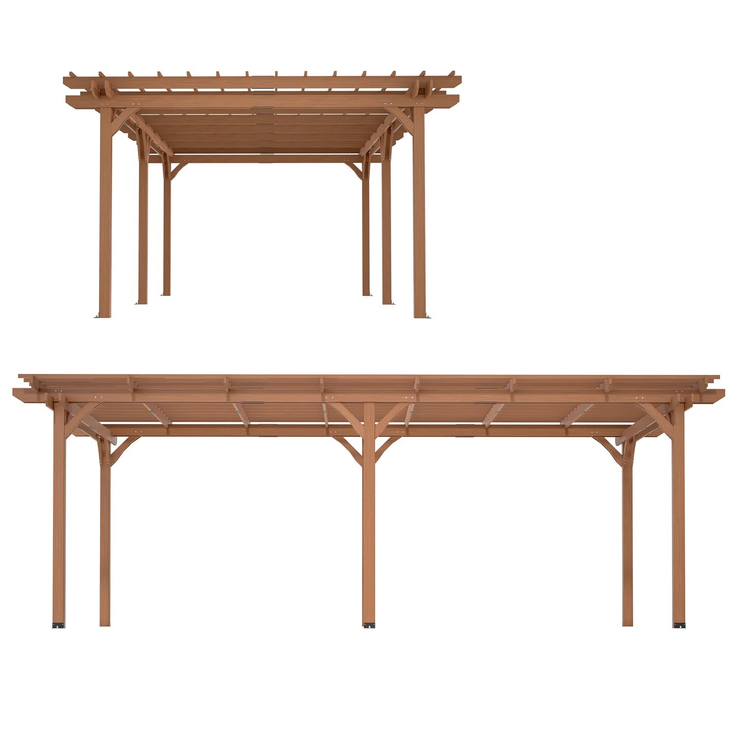 LZBEITEM Outdoor Gazebo Wooden Grape pergola for Climbing Plant Support, Garden, Terrace, Backyard, Deck, Brown