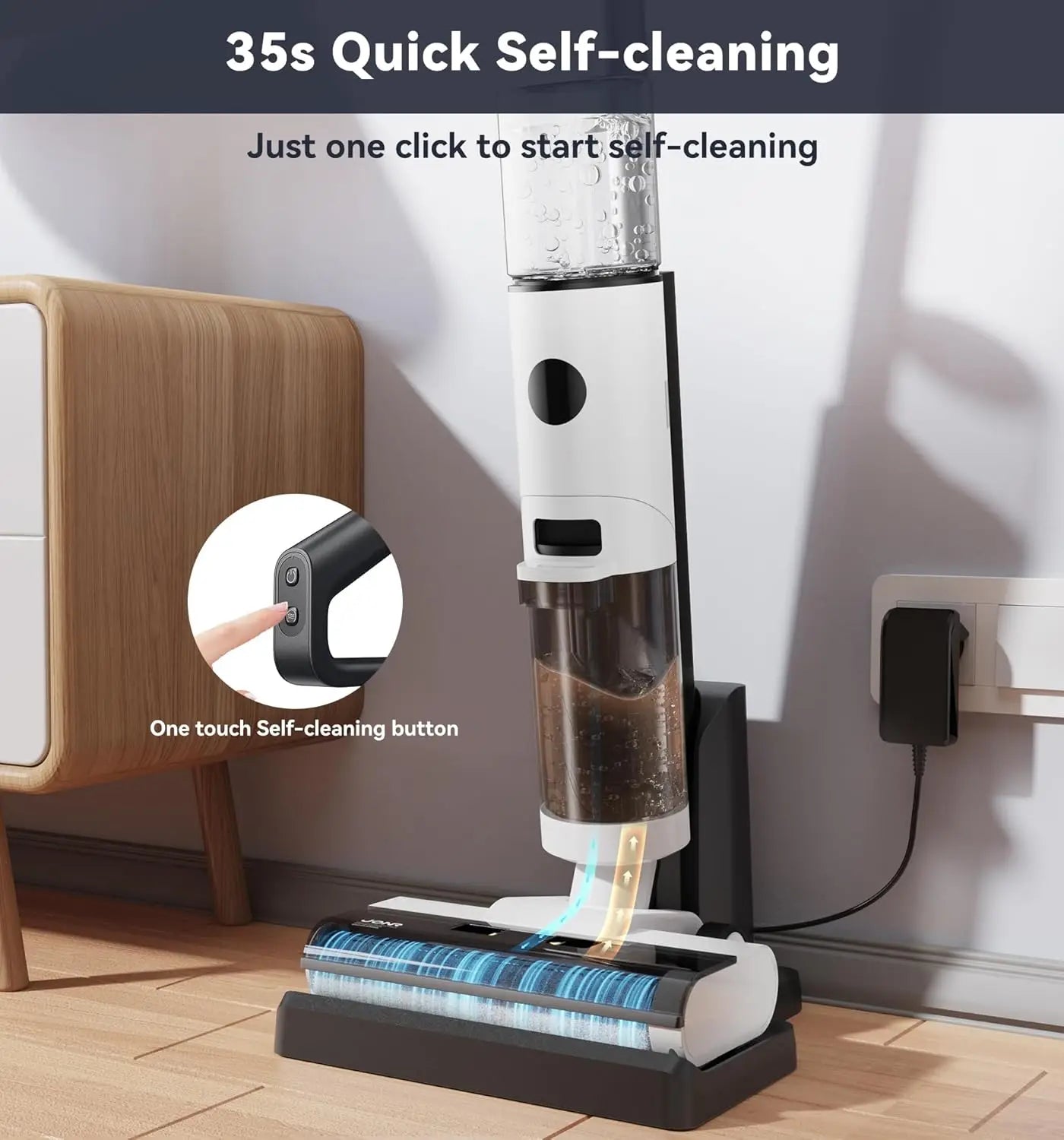 Wet Dry Vacuum Cleaner,Cordless Floor Cleaning Suitable for Combination of Hard Floor Vacuum Cleaner and Mop,one click