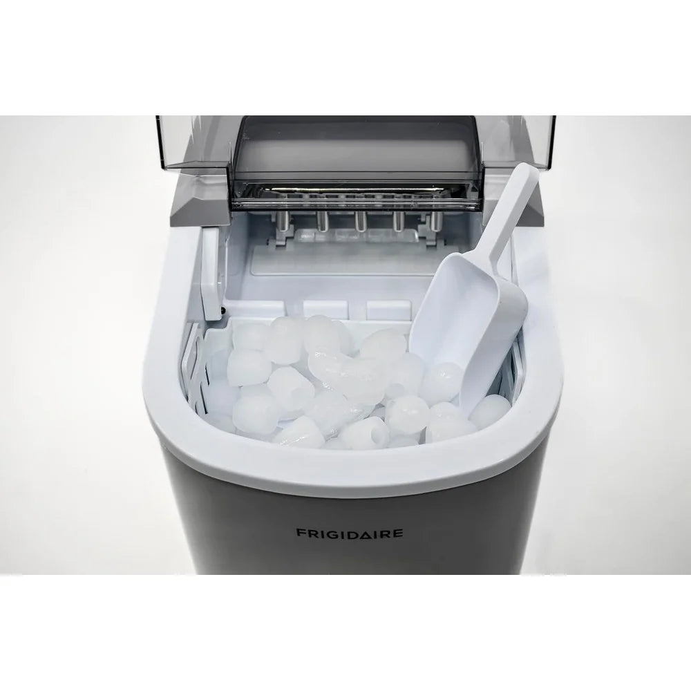 Compact Ice Maker 26 lbs Countertop Machine 1000W Instant Bullet Ice Production Kitchen Appliance EFIC118-SILVER-KL