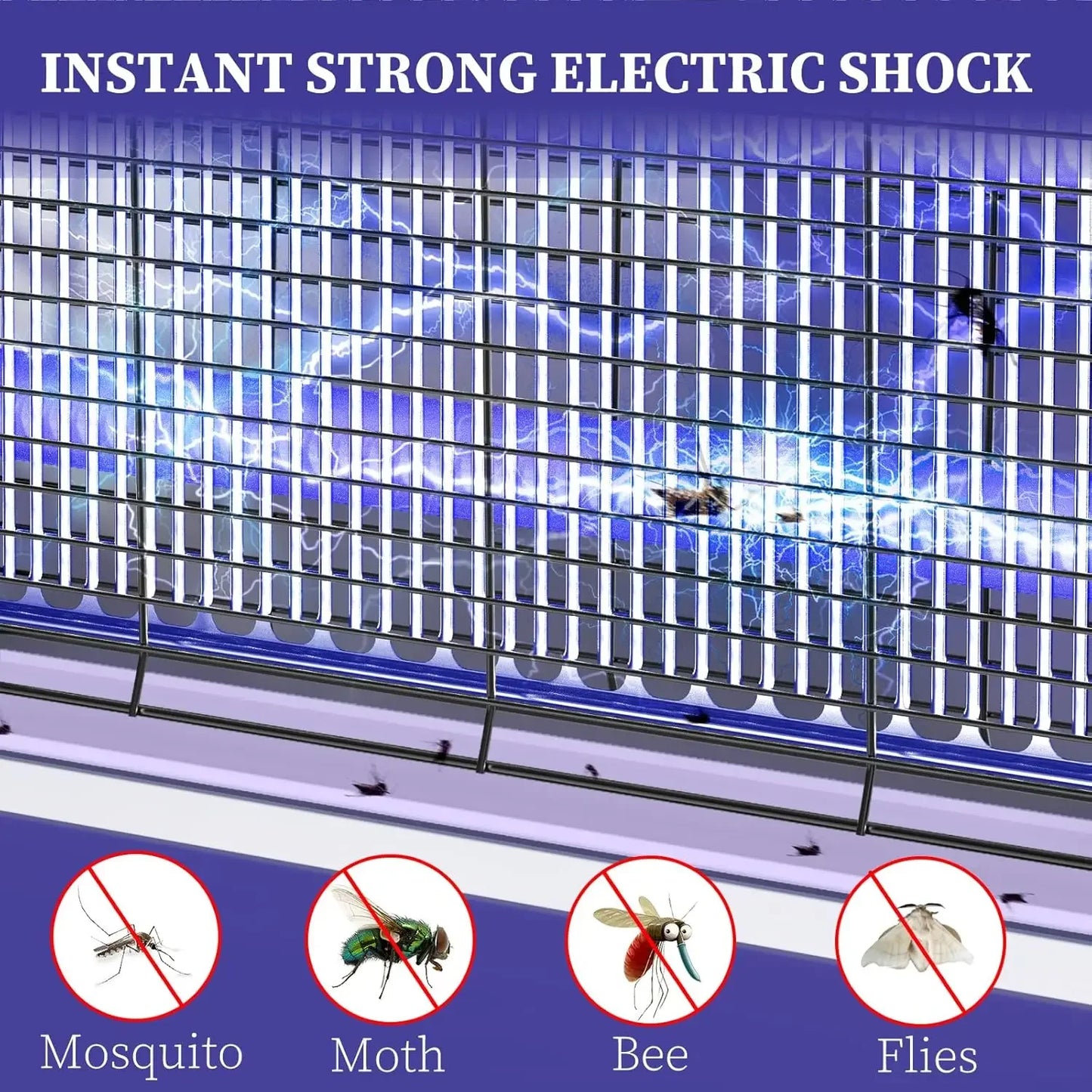 Electric Bug Zapper 3200V Mosquito Zapper Killer Indoor Insect Killer with Hanging Chain Removable Collection Tray Bug Zapper