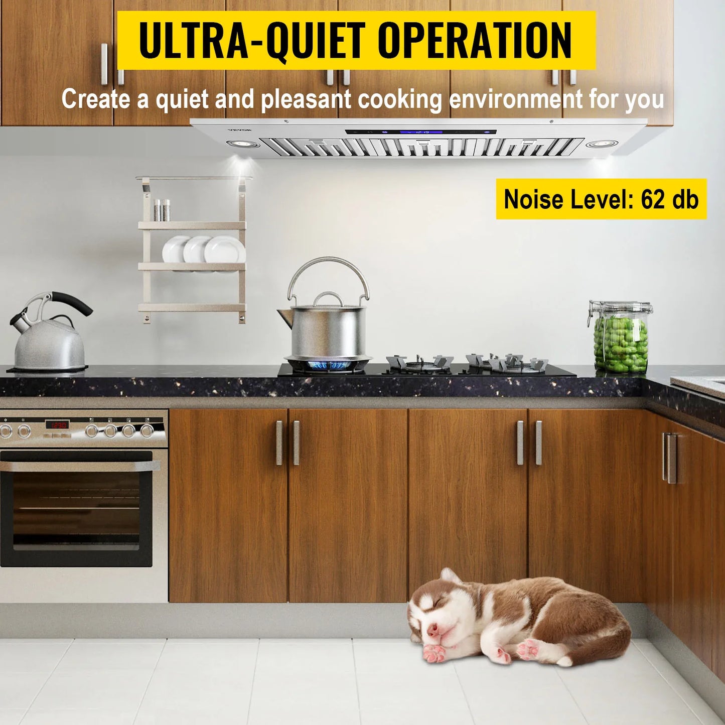 SucceBuy 30/36 inch Built-in Range Hood 800/900CFM Stainless Steel with LED Lights Baffle Filters Ducted Convertible ETL