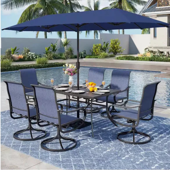 Outdoor Patio Dining Set,Perfect for having dinner or party with your closest family and friends plus yourself.