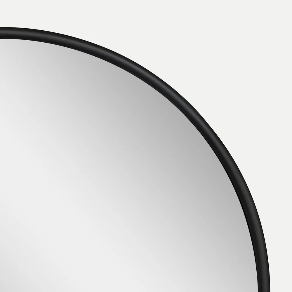 Black Traditional Round Wall Mirror 18x18 Inch Sleek Design Reflective Surface Enhances Space Home Office Decor Easy Maintenance