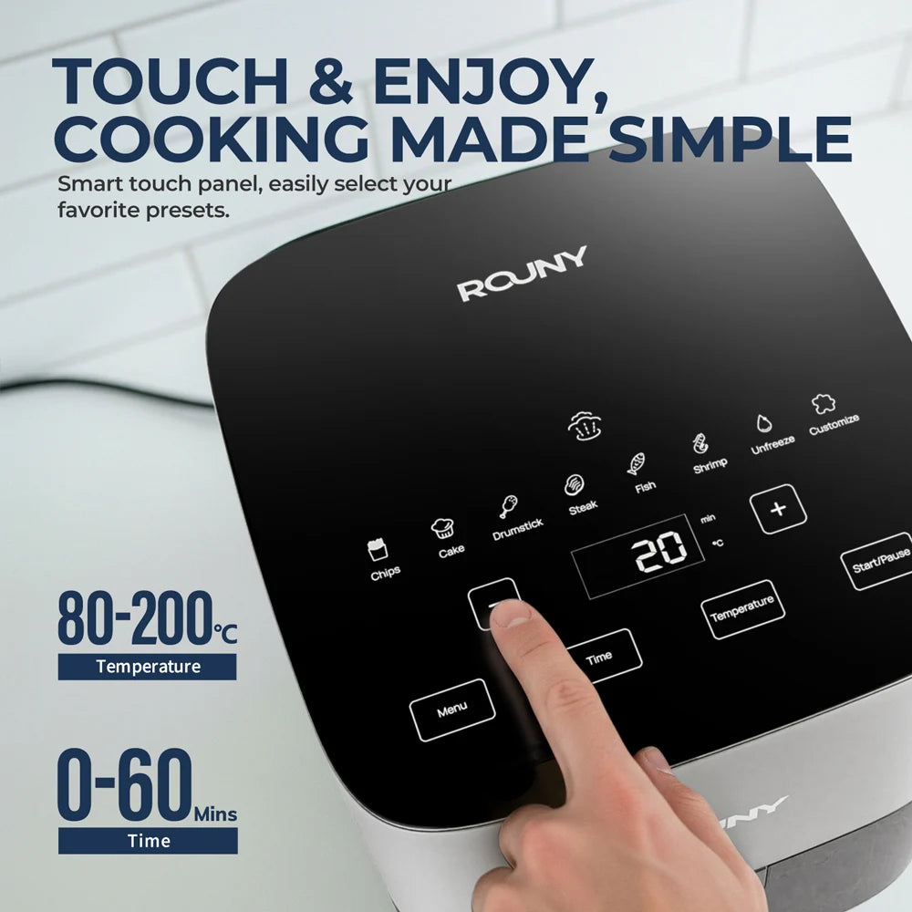 5L Air Fryer, Electric Hot fryer Oven Oilless Cooker with Touch Control & Nonstick Basket & Visible Window, Family Size