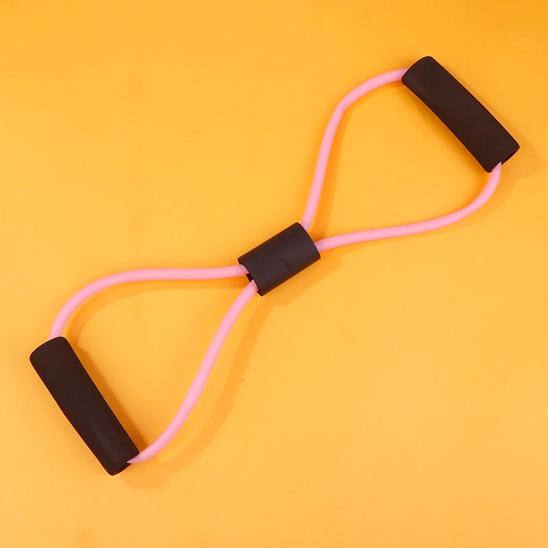 1PC Fitness 8 Word Yoga Elastic Band Gum Resistance Rubber Bands Fitness Fitness Equipment Expander Workout Gym Exercise Train