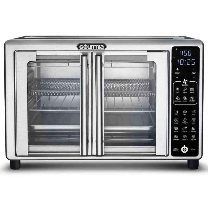 Gourmia 1700W Digital Oven Air Fryer, Multi-Mode One-Touch Preset, 24L, Stainless Steel, 6 Slices
