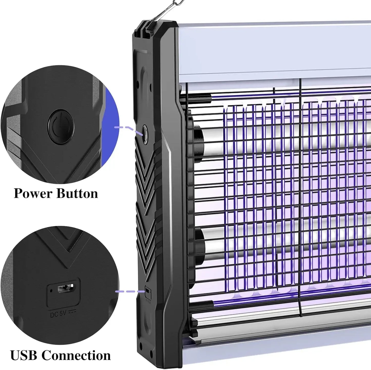 Electric Bug Zapper 3200V Mosquito Zapper Killer Indoor Insect Killer with Hanging Chain Removable Collection Tray Bug Zapper