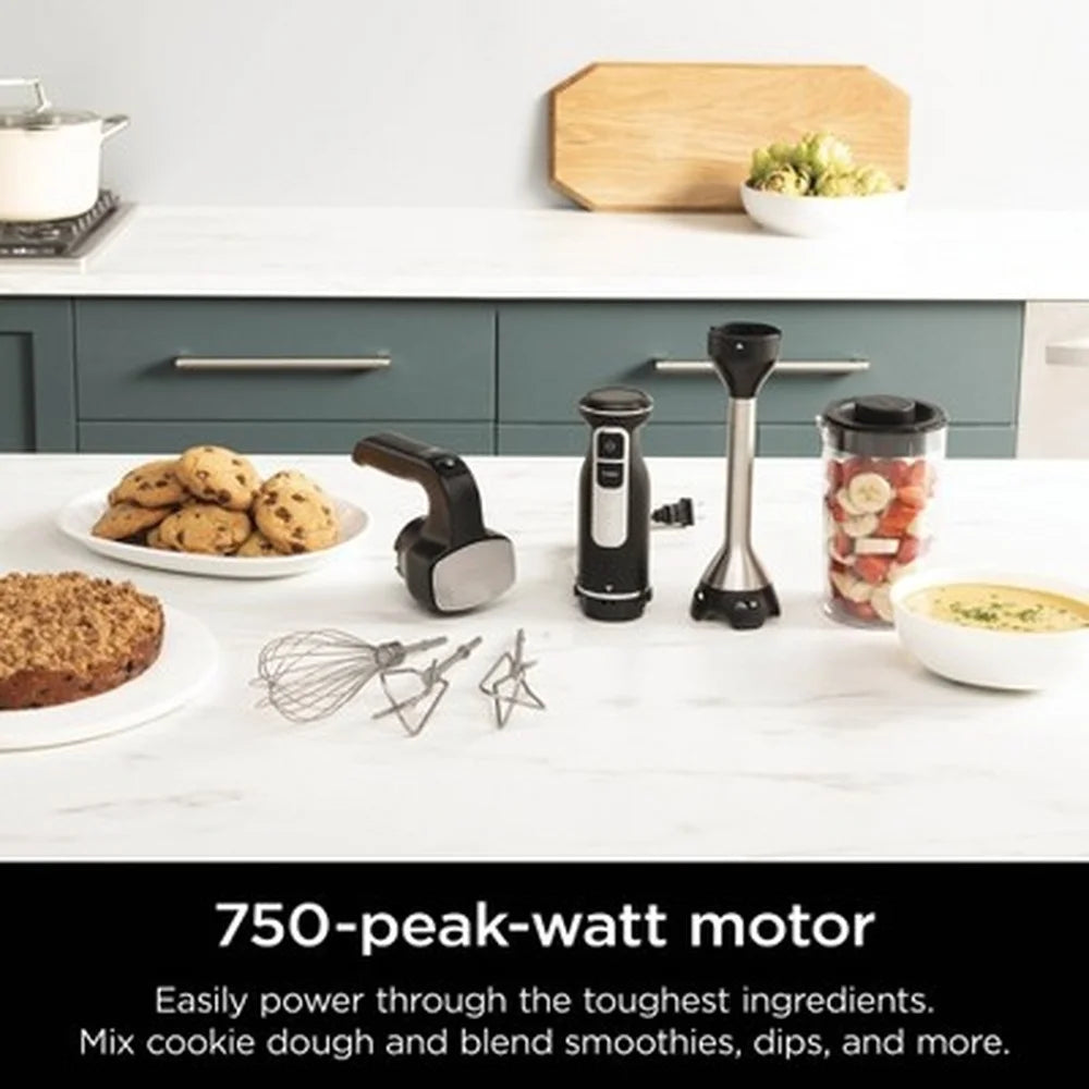 Power Mixer System Hand Blender Hand Mixer Combo 3-Cup Blending Vessel 5 Speeds 750-Watt Immersion Blender Kitchen Tool