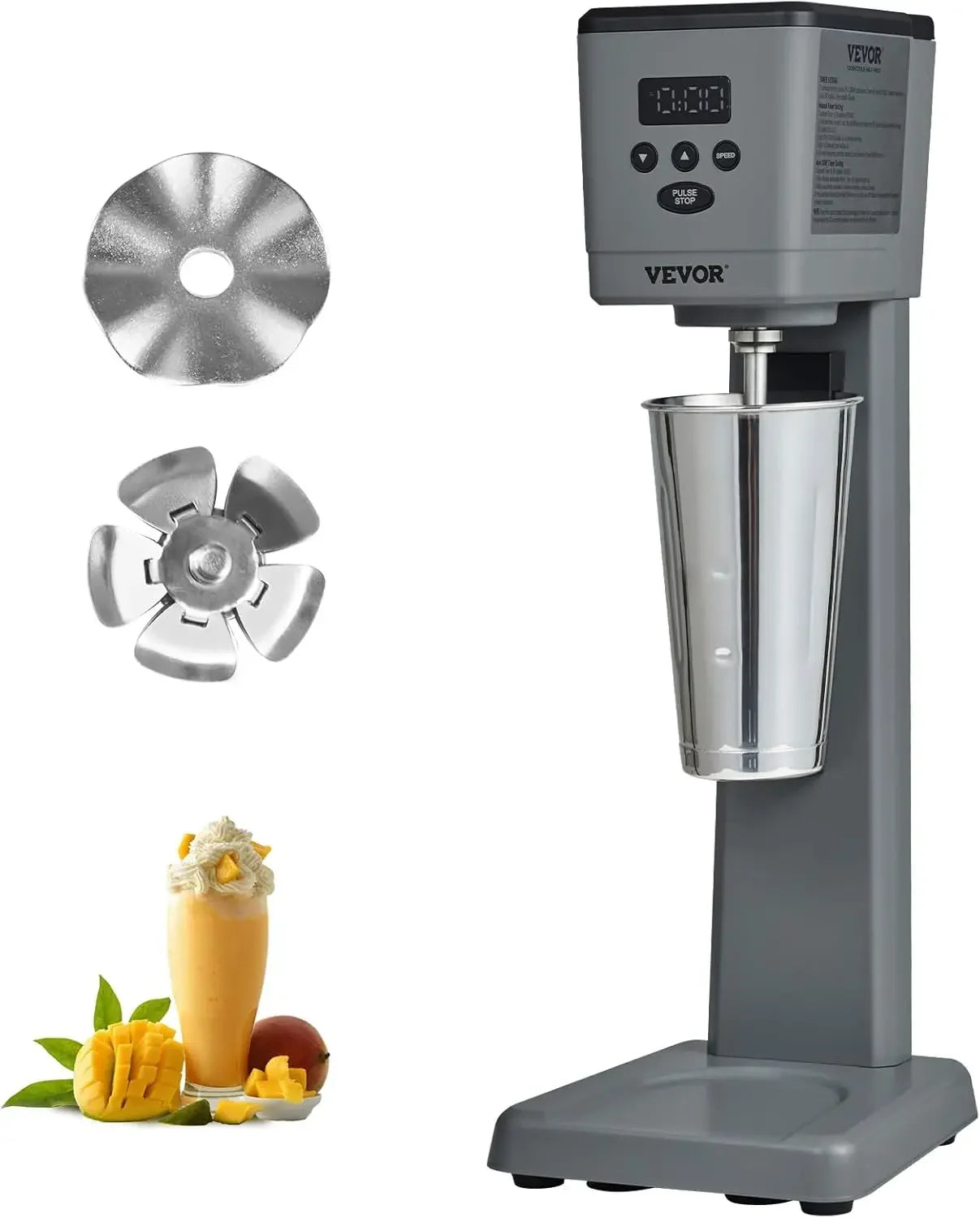 Milkshake Maker, 375W Electric Milkshake Machine, Single Head Drink Mixer Blender Machine, LED Intelligent Microswitch