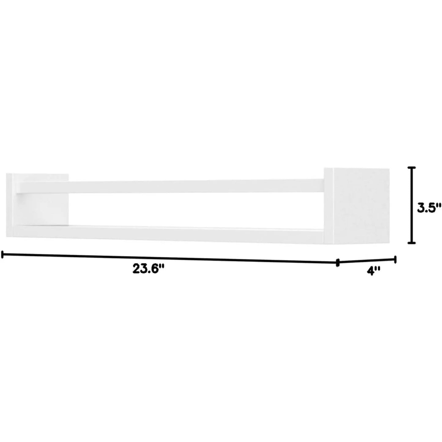 24 Inch Wall Bookshelf for Kids Bedroom Set of 4, White Floating Nursery Book Shelves for Baby Toddler Children Girls Boys Room