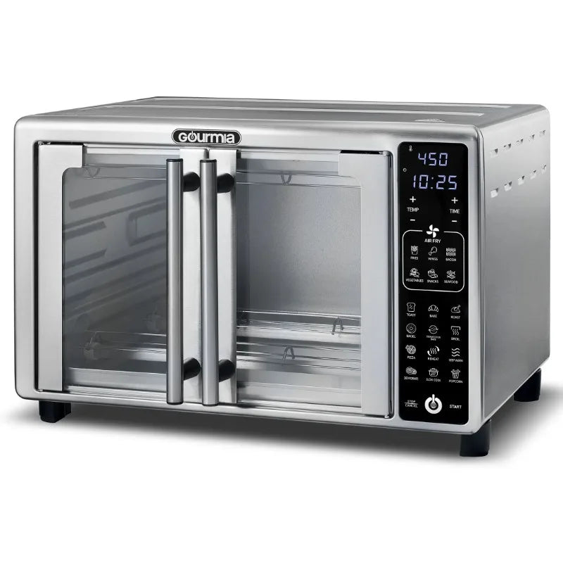 Gourmia 1700W Digital Oven Air Fryer, Multi-Mode One-Touch Preset, 24L, Stainless Steel, 6 Slices