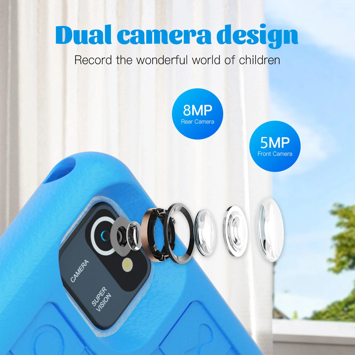KT1006 10.1 Inch Kids Tablet 6GB RAM+64GB ROM+128GB SD Expand 5000mAh HD Dual Camera With Parenal Control Toy Gift for Children