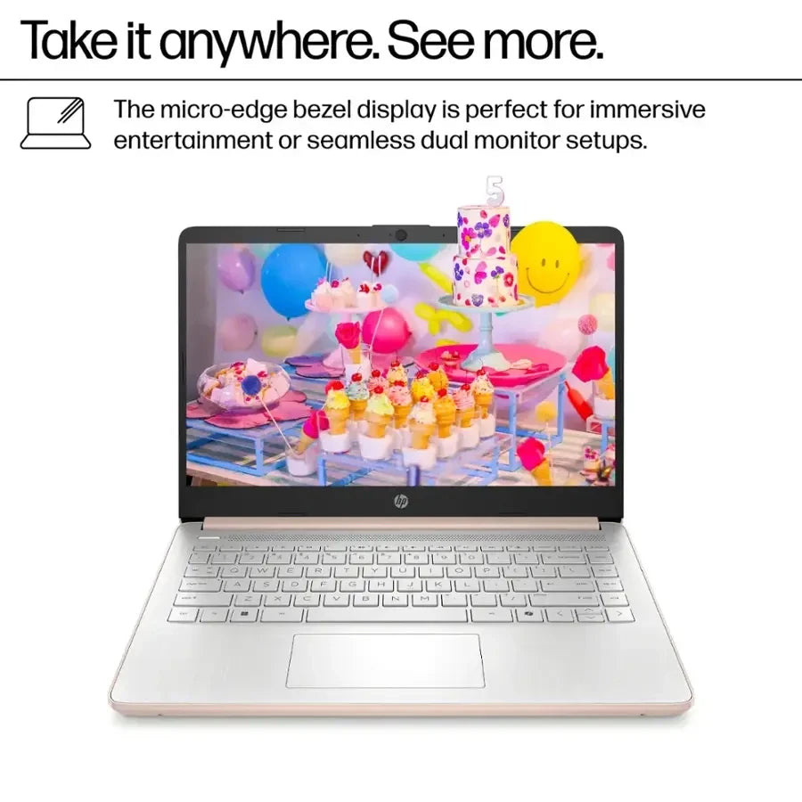 HP 14" Laptop Computer,  Up to 16GB RAM, Up to 384GB Storage(128GB UFS onboard), Intel Processor N150, Windows 11 Pro, USB HUB