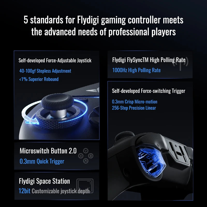Flydigi Vader 4 Pro Gamepad Handle Wireless Gaming Controllers Athletic Elite With Hall Rocker For Moblie Phone Steam Pc Switch
