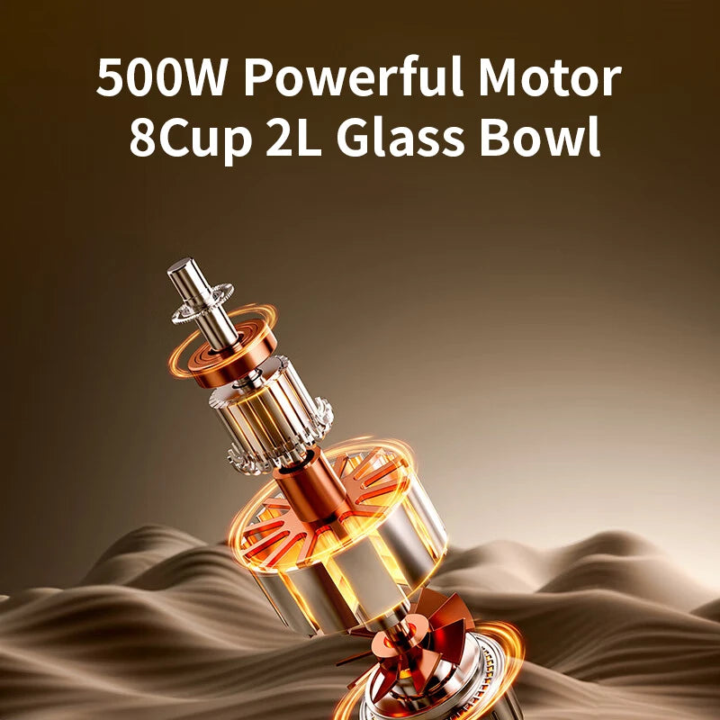 Food Processor Electric Meat Grinder 500W Food Chopper 2 Speed for Vegetable Kitchen Cutter Medium Super Chopping Grinding